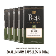 Peet's Coffee Big Bang / 10 Count (Pack of 5) / 5 Single-Serve Capsules & Pods