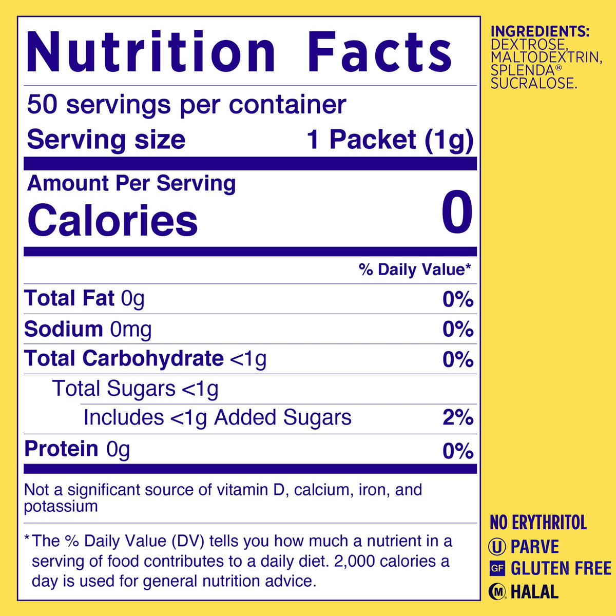 Zero Calorie Sweetener by SPLENDA – 0.04 Ounce (Pack of 100), Pack of 100, Model JJ-2030