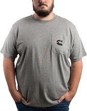 Cummins Men's T-Shirt Short Sleeve Sport Gray Pocket Tee CMN4754 - Large