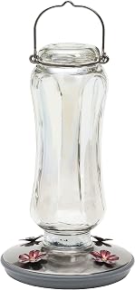 Perky-Pet Starglow Vintage Glass Hummingbird Feeder - 16 fl oz capacity - Humming Bird Feeder for Outdoors - 8132-2