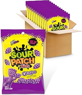 Sour Patch Kids Grape Soft & Chewy Gummy Candy, Bulk Candy, 12 Bags