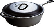 Lodge Pre-Seasoned Cast Iron Covered Deep Skillet, 5 Quart