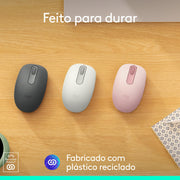 M196 Mouse by Logitech – 3.9" x 2.4" x 1.5", Recycled Plastic, Graphite, Model 910-007456