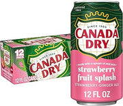 Canada Dry Fruit Splash Strawberry Ginger Ale Soda, 12 fl oz cans, 12 pack