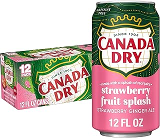 Canada Dry Fruit Splash Strawberry Ginger Ale Soda, 12 fl oz cans, 12 pack