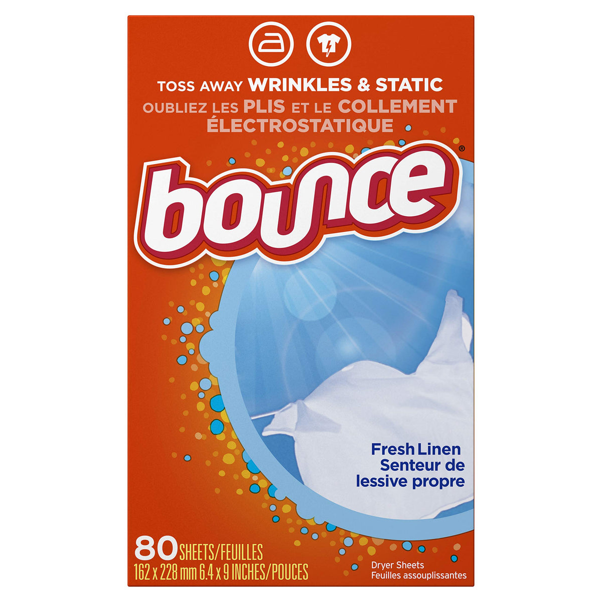 Fabric Softener Dryer Sheets by Bounce – 80 Count (Pack of 3), No Color, Pack of 3, Model BOUNCE SHT FL 9/80 USE