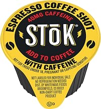 SToK Espresso Coffee Shots, Black, Unsweetened, Dark Roast Coffee, Use for Lattes, Americanos, 0.44 fl oz (264 Count)