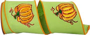 Reliant Ribbon Pumpkin Sequin Deluxe Wired Edge Ribbon, Citrus
