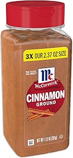 McCormick Ground Cinnamon, Non-GMO, Aged Up to 15 Years, Brings Rich Cinnamon Flavor to Savory & Sweet Recipes, 7.12 oz