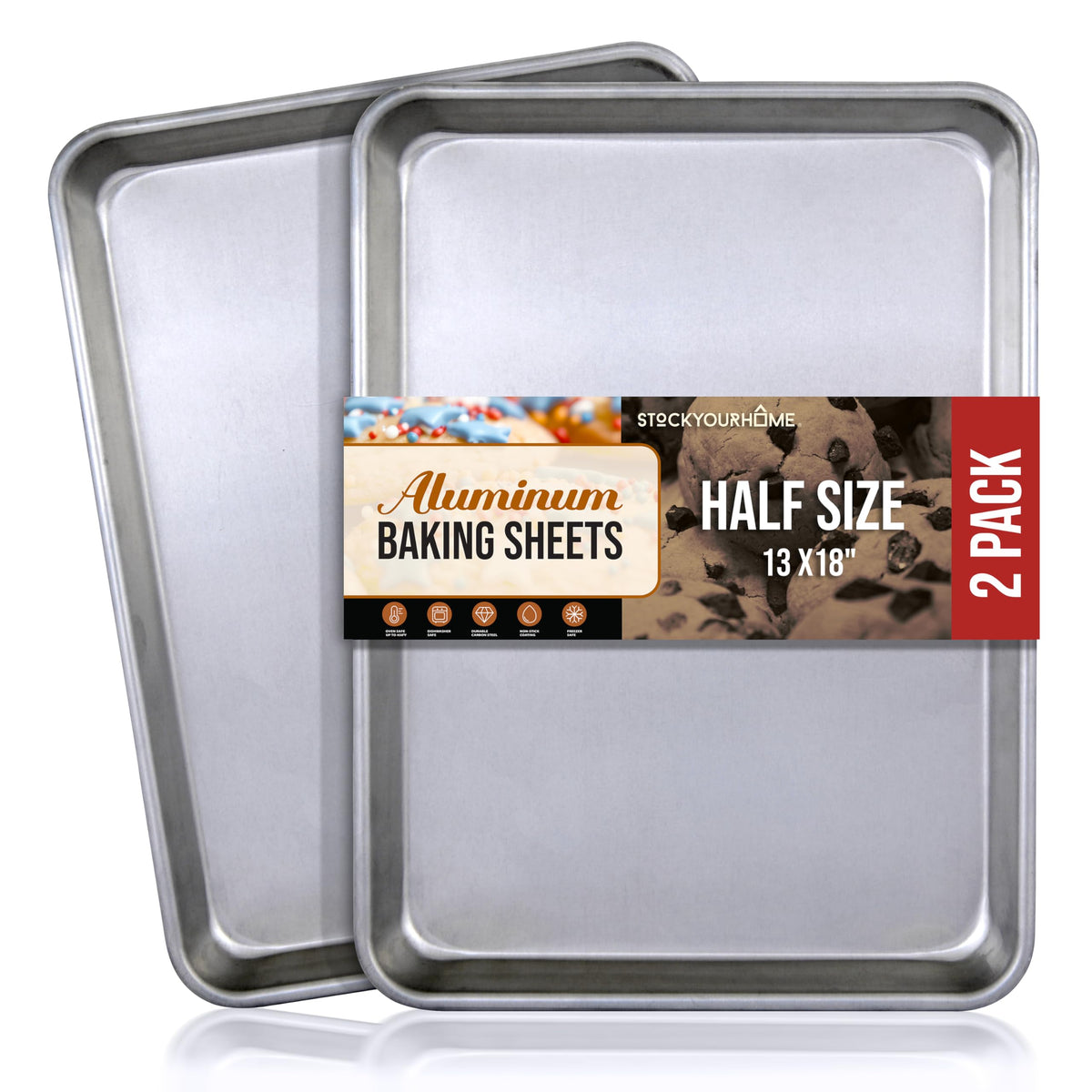 Stock Your Home Half Sheet / Silver / 2 Baking & Cookie Sheets