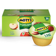 No Sugar Added Applesauce by Mott's – 3.9 Ounce (Pack of 36), Apple, Pack of 36, Model 714051