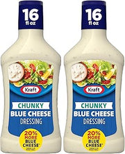 Kraft Dressing, 1 Bottle, for Salads and Dipping, Chunky Blue Cheese, No High-Fructose Corn Syrup, No Artificial Flavors, 16 oz (Pack of 2)