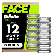 Labs Shaving Razor Blade Refills for Men by Gillette – 12 Count (Pack of 1), Black