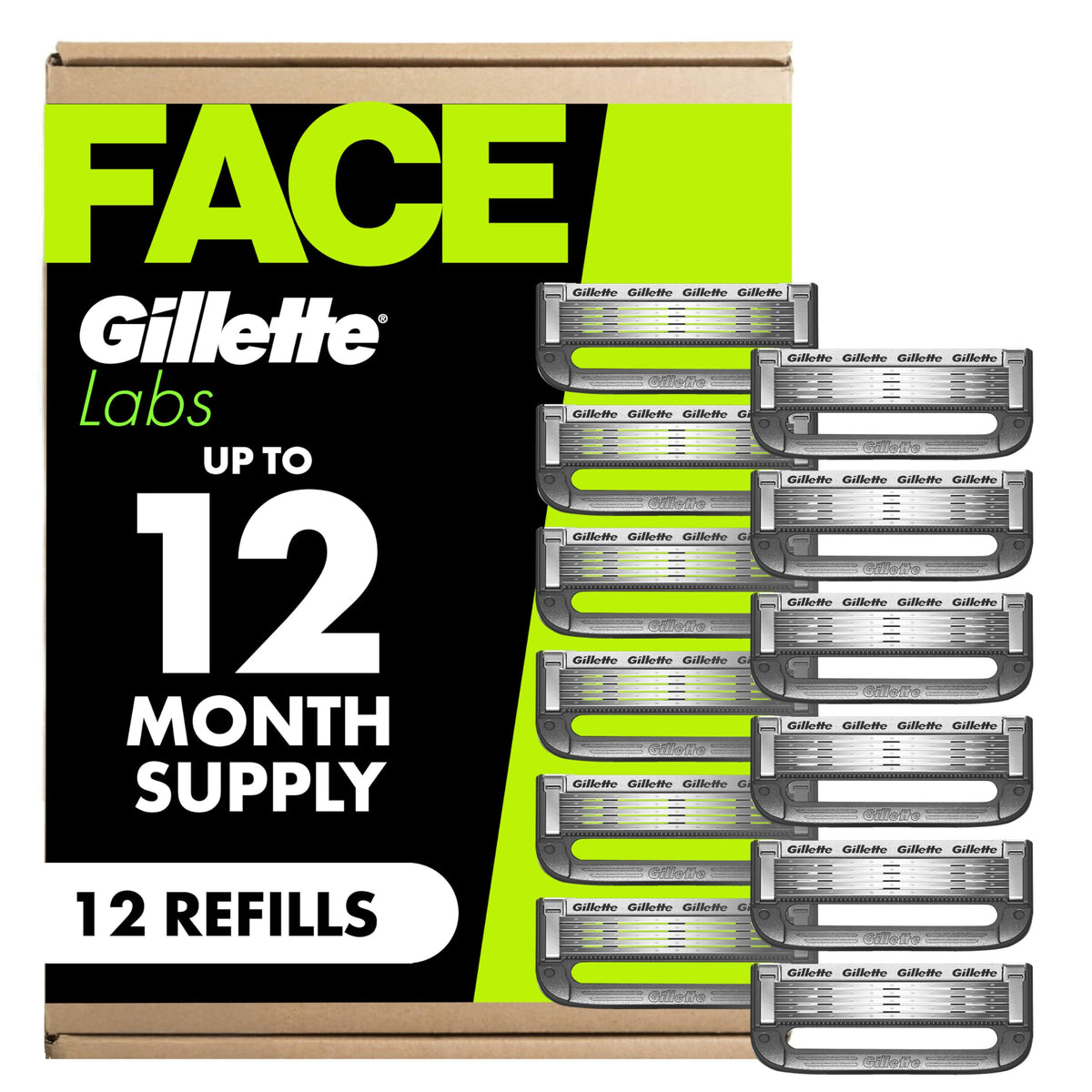 Gillette 12 Count (Pack of 1) / Black / 1 Cartridges