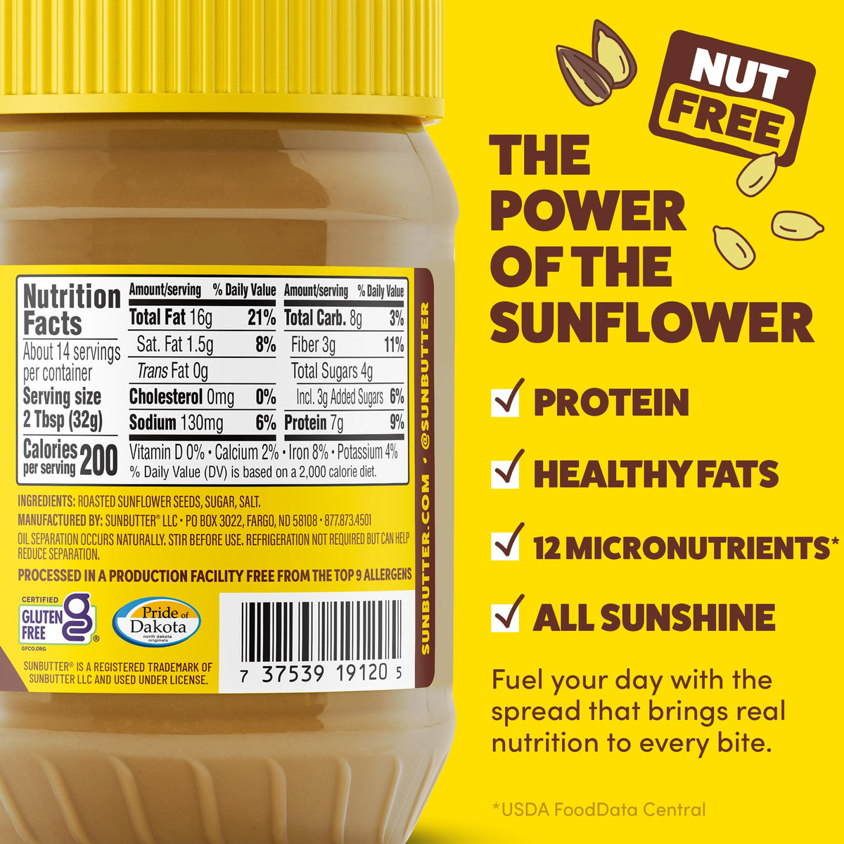 SunButter Original Regular / 16 Ounce (Pack of 6) / 6 Butter