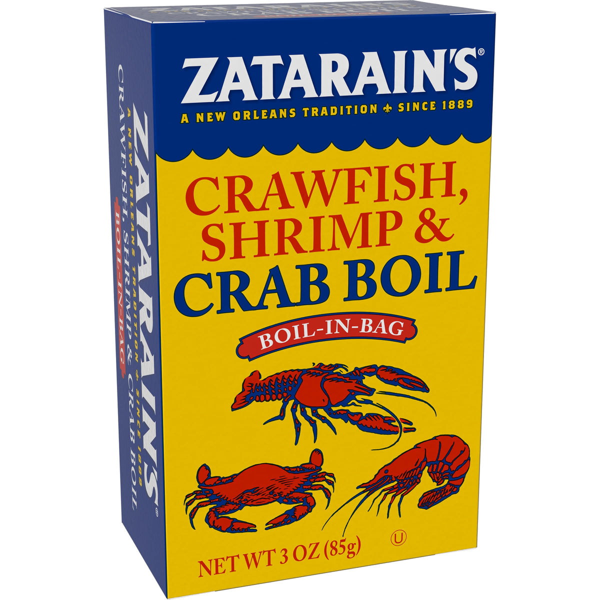 Crawfish, Shrimp & Crab Boil, 3 oz by Zatarain's – 3 Ounce (Pack of 1), Yellow Blue, Model 071429015708
