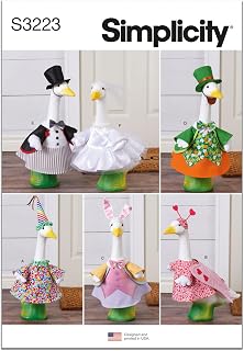 Simplicity S3223 Porch Goose Clothes Sewing Pattern, Spring Holiday & Special Occasion Outfits for 23-Inch Geese
