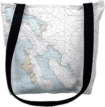 Betsy Drake TY11013NAM 16 x 16 in. Bahamas Nautical Map Tote Bag - Medium