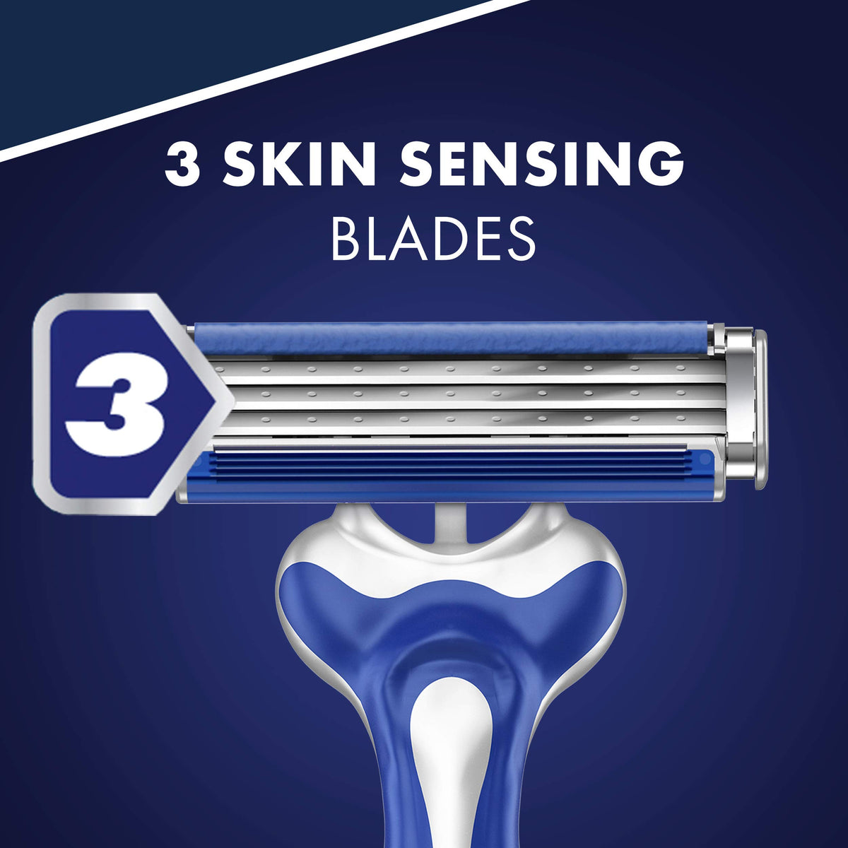 Sensor3 Men's Disposable Razor by Gillette – 4 Count (Pack of 1), Rubber, Silver