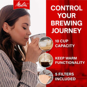 ® Aroma Fresh™ Plus 10-Cup Automatic Drip by Melitta – 10 cups, Stainless Steel, Stainless and Black