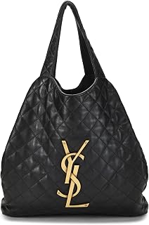 YSL, Pre-loved Black Lambskin Icare Shopping Tote Maxi, Black