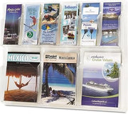Safco 5605CL Reveal Literature Display, 3 Magazine and 6 Pamphlet, Clear,22.2"x30"x2"
