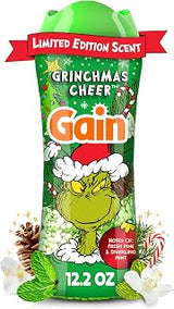 Gain In-Wash Laundry Scent Booster Beads Long-Lasting Fresh Scent Beads All Day Freshness and Odor Protection, Grinchmas Cheer Scent, 12.2 oz