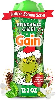 Gain In-Wash Laundry Scent Booster Beads Long-Lasting Fresh Scent Beads All Day Freshness and Odor Protection, Grinchmas Cheer Scent, 12.2 oz