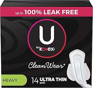 U by Kotex CleanWear Ultra Thin Pads with Wings, Heavy Absorbency - 14 ct