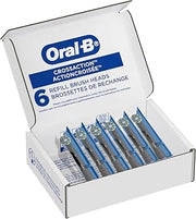 Cross Action Replacement Brush Heads for an Oral-B Electric Toothbrush, Pack of 6, Black