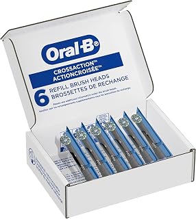 Cross Action Replacement Brush Heads for an Oral-B Electric Toothbrush, Pack of 6, Black