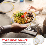 Stock Your Home 60 Pack / Clear and Gold / Classic Plates