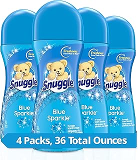 Snuggle Scent Shakes in-Wash Scent Booster Beads, Blue Sparkle, 9 Ounce (Pack of 4)