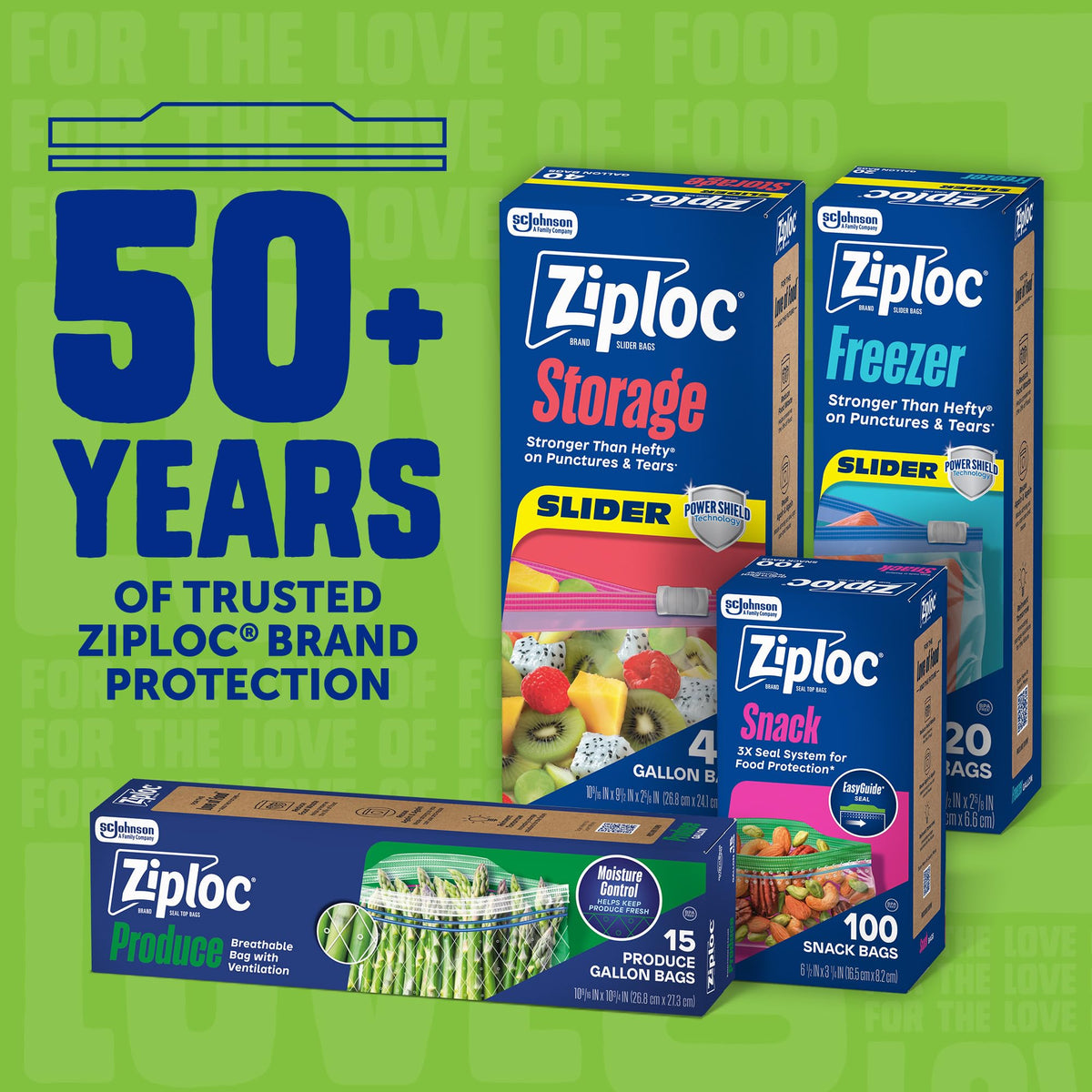 Lunch Trio Food Storage Bags Variety Pack by Ziploc – 7.75 inches x 2.969 inches x 6.875 inches, Plastic, Purple, Model 394537