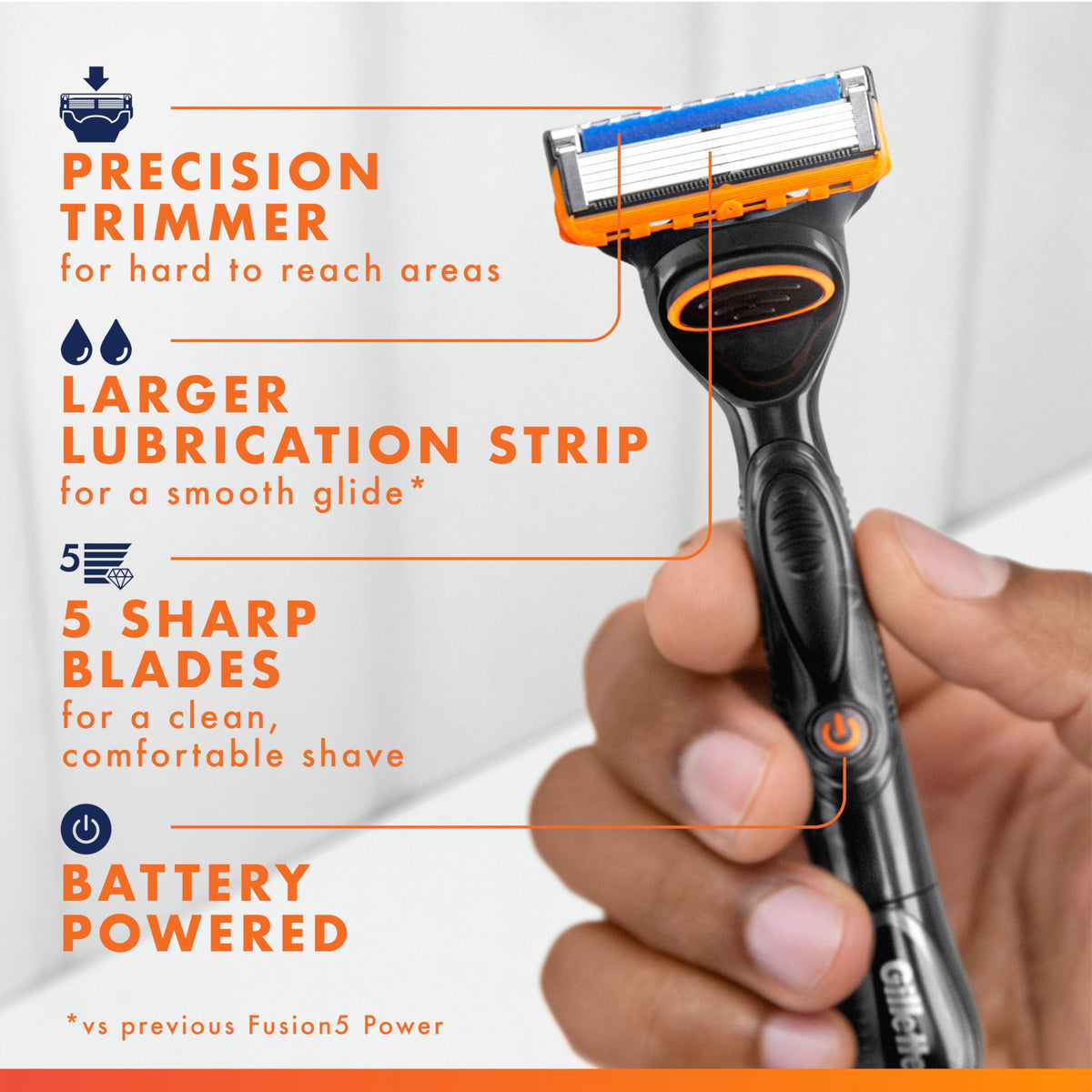 Gillette 6 Count (Pack of 1) / Orange / 1 Cartridges