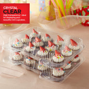 Mini Disposable Plastic Cupcake Containers (20 Pack) 12 - Count Tray Compartment by Stock Your Home – 12 Compartment - 20 Count, 1.0 ounces, OPS Plastic, Clear, Pack of 20