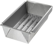 Bakeware Aluminized Steel Meat Loaf Pan with Insert by USA Pan – 10 x 5 x 3", 3 inches, Steel, Aluminized Steel, Model 1157LF-6