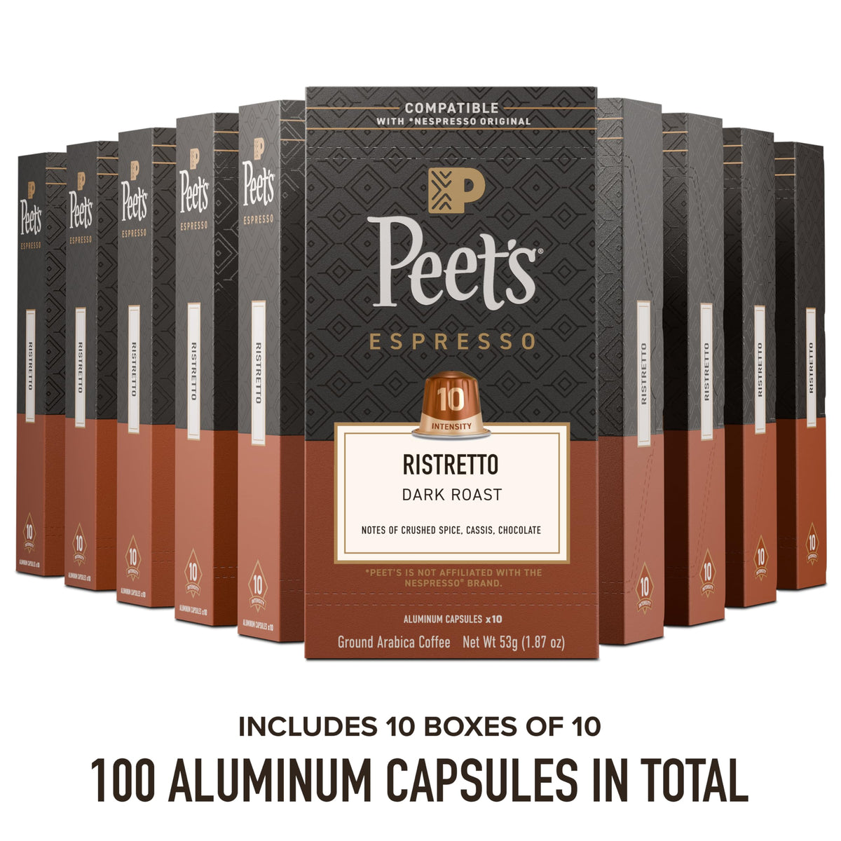 Peet's Coffee Ristretto / 10 Count (Pack of 10) / Ristretto (Intensity 10) Coffee Gifts