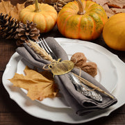 Patelai Pumpkin Napkin Rings, Set of 24, Assorted Fall Leaf and Pumpkin Shapes