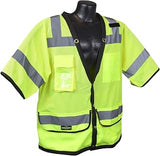 Radians SV59-3ZGD-4X Class 3 Heavy Duty Surveyor Saftey Vest, Green Mesh Solid, 4 Extra large