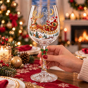 EuftEale Christmas Wine Glasses, 15 Ounces, Set of 6