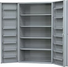 Durham Heavy Duty Welded 14 Gauge Steel Cabinet with 14 Door Shelves, DC48-4S14DS-95, 700 lbs Capacity, 24" Length x 48" Width x 78" Height, 4 Shelves
