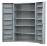 Heavy Duty Welded 14 Gauge Steel Cabinet with 12 Door Shelves by Durham – 36 x 24 x 72 inches, Alloy Steel, Grey, Model DC36-4S12DS-95
