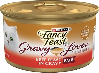 Fancy Feast Purina Gravy Lovers Beef Feast Pate Cat Food (24) 3 oz Cans