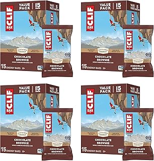 CLIF Bar Energy Protein Bars - Chocolate Brownie - Made with Organic Oats - Energy Bars - Non-GMO - 15 Count (Pack of 4)