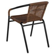 Flash Furniture Dark Brown / Set of 4 / Contemporary Patio Dining Chairs