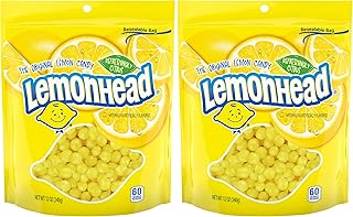 LEMONHEAD Hard Lemon Candy, Refreshingly Citrus, Resealable Bag, 12 oz (Pack of 2)