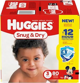 HUGGIES Snug and Dry Diapers - Size 3-80 ct
