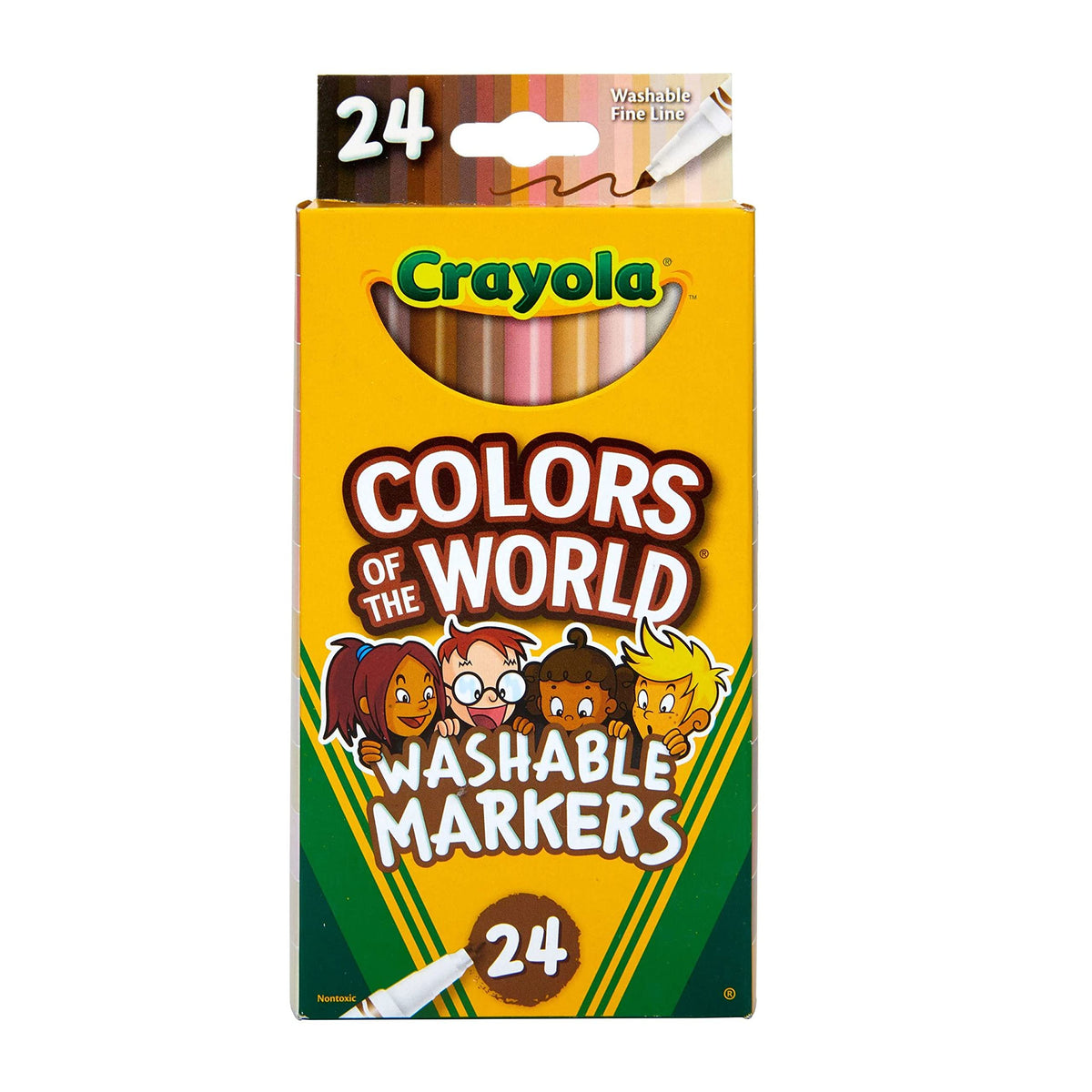 Crayola 24 Count (Pack of 2) / Almond, Golden, Rose / Fine Line Coloring Pens & Markers
