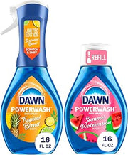 Dawn Dish Soap Spray Kitchen Household Essentials 1 Tropical Blend Starter Kit and Watermelon Refill Combo Pack, 16 oz (each)